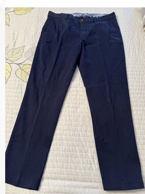 Tommy Bahama Boracay Chino Pants Men’s 38 x 32 Blue Navy Flat Front Straight Leg